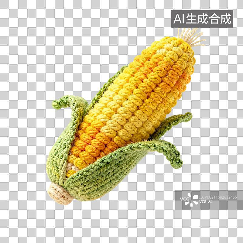 【AI数字艺术】手工钩织的玉米模型图片素材