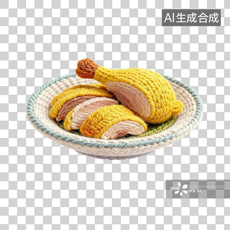 【AI数字艺术】毛线风格的一盘鸭肉图片素材