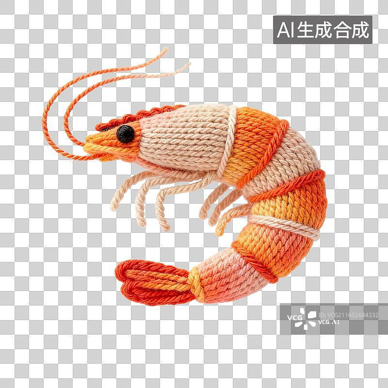 【AI数字艺术】毛线风格的虾图片素材