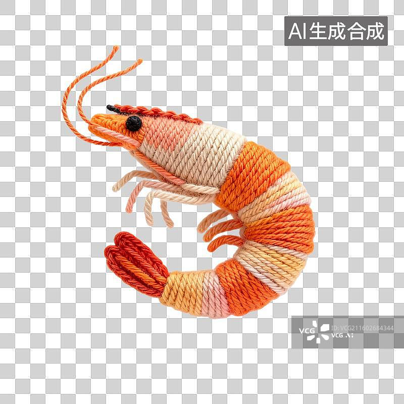【AI数字艺术】毛线风格的虾图片素材