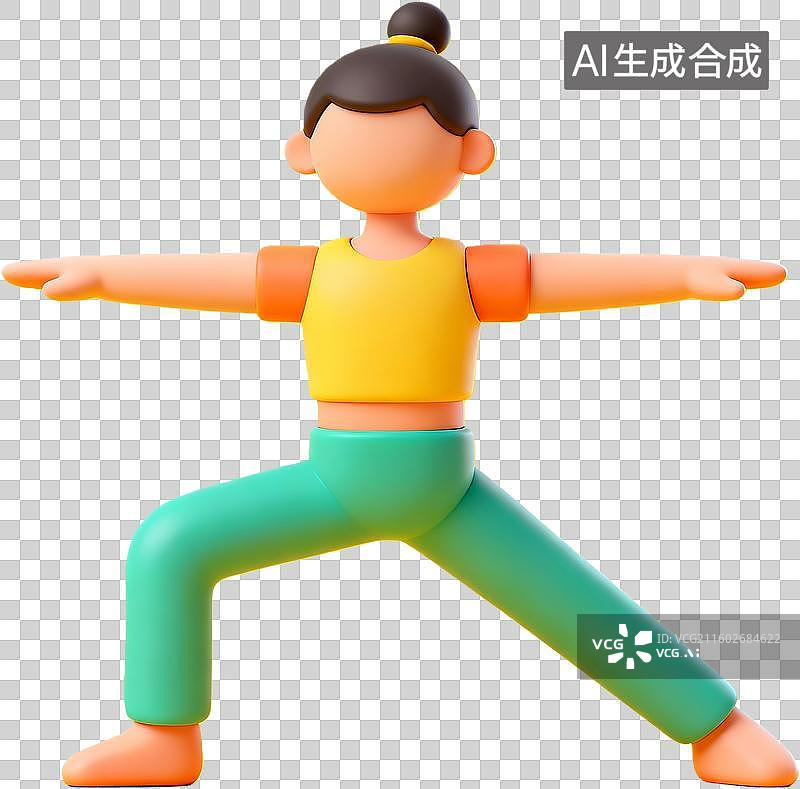 【AI数字艺术】瑜伽姿势人物插画图片素材