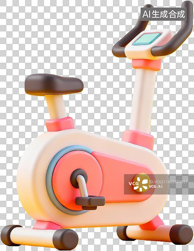 【AI数字艺术】卡通风格室内健身车图片素材