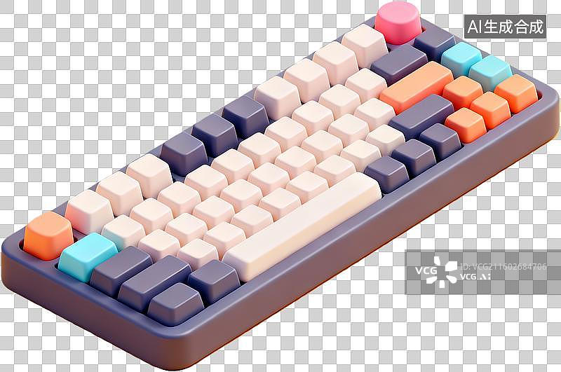 【AI数字艺术】多彩键帽机械键盘设计图片素材