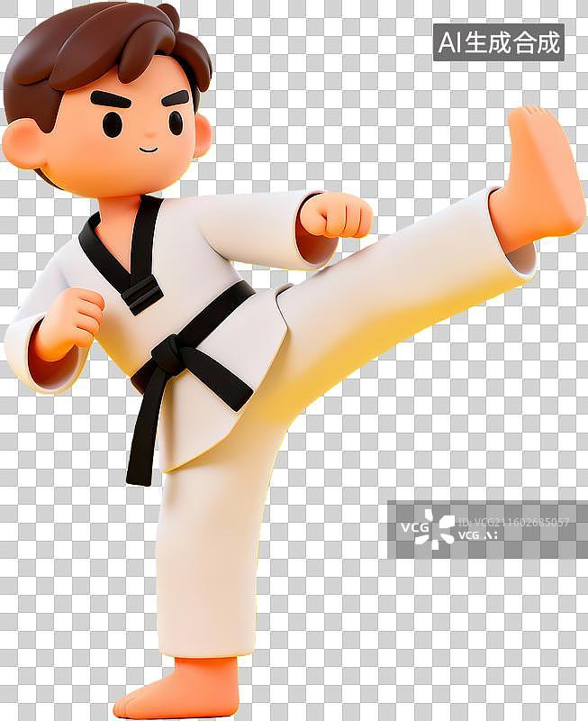 【AI数字艺术】跆拳道运动员黑带展示图片素材