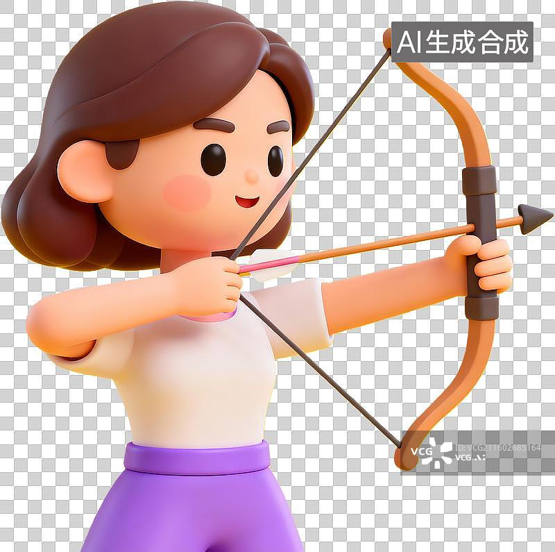 【AI数字艺术】女孩射箭运动姿势图片素材