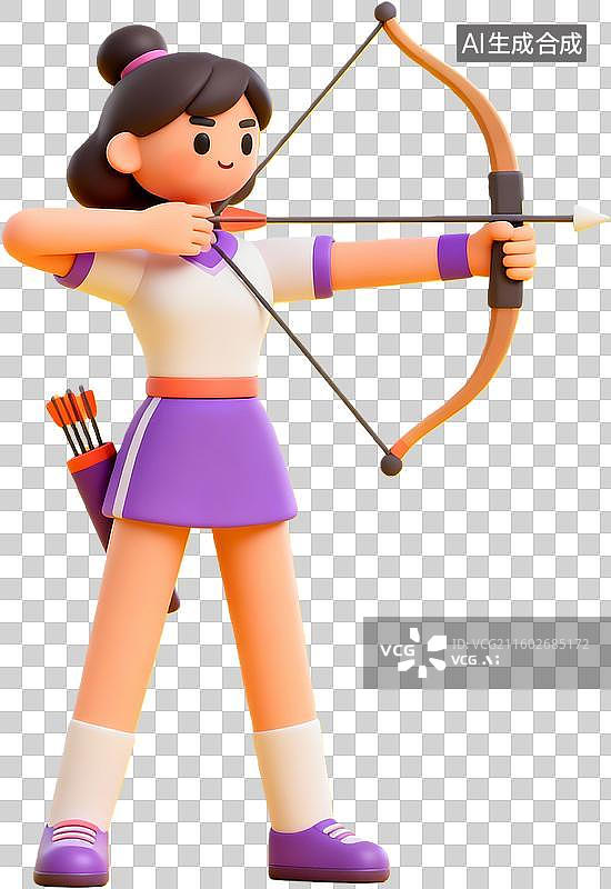 【AI数字艺术】女孩射箭运动姿势图片素材