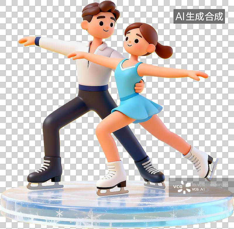 【AI数字艺术】花样滑冰双人滑冰表演图片素材