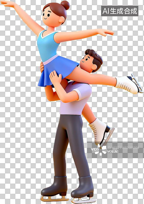 【AI数字艺术】花样滑冰双人滑冰动作图片素材