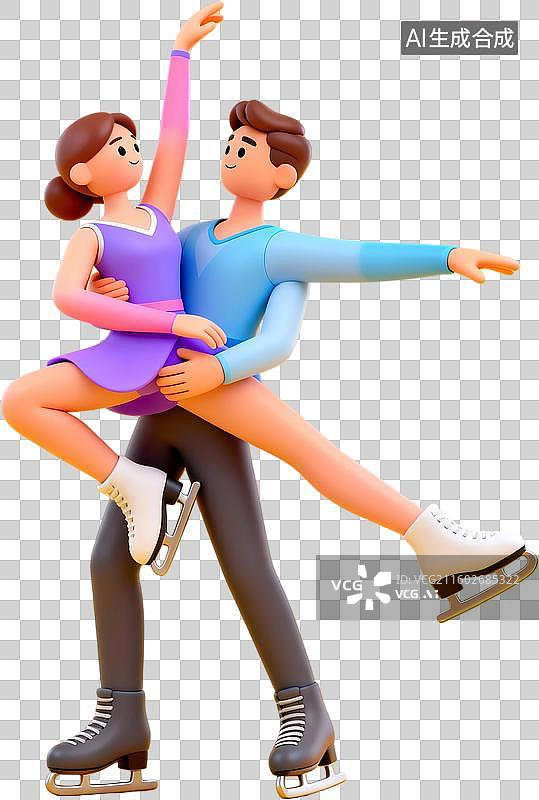 【AI数字艺术】花样滑冰双人滑冰表演图片素材
