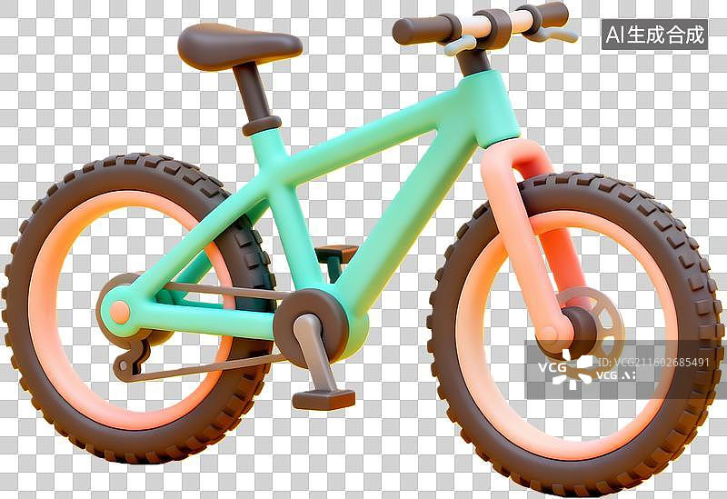【AI数字艺术】彩色山地自行车模型图片素材