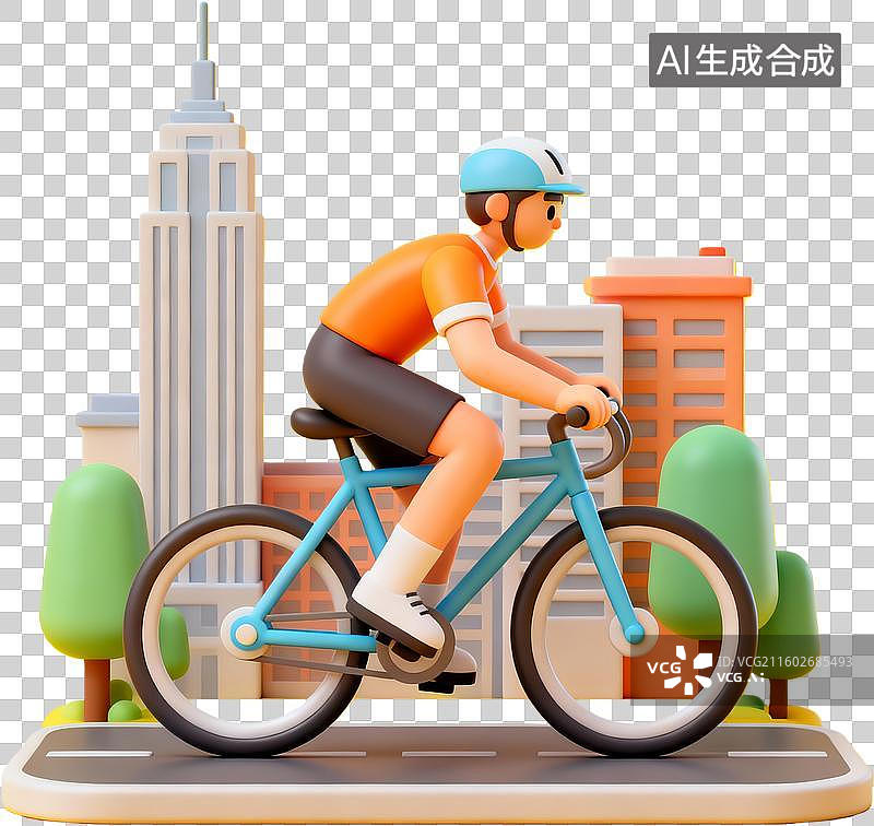 【AI数字艺术】城市骑行运动生活图片素材