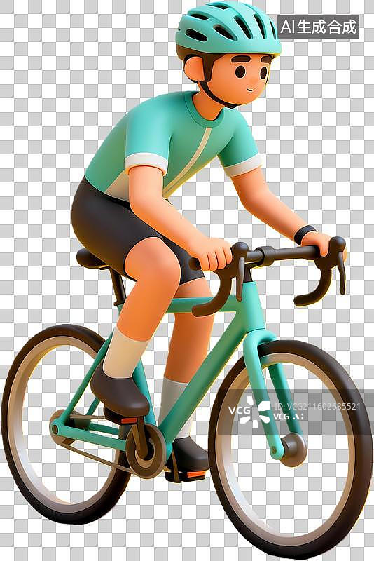 【AI数字艺术】骑自行车的运动人物图片素材