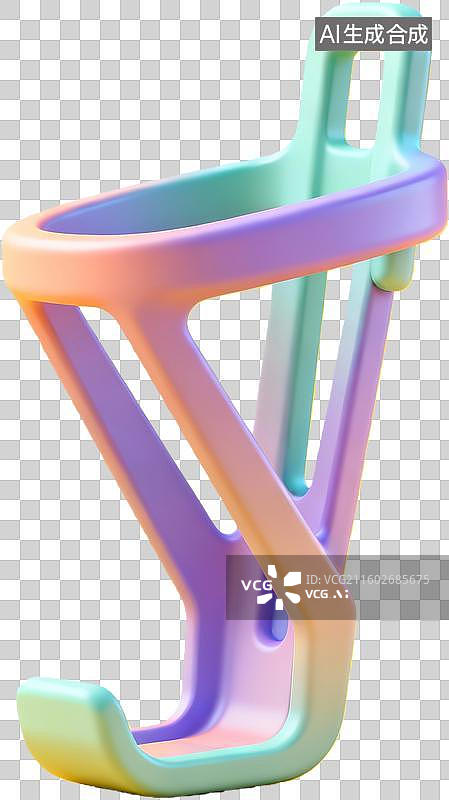 【AI数字艺术】渐变色自行车水壶架图片素材