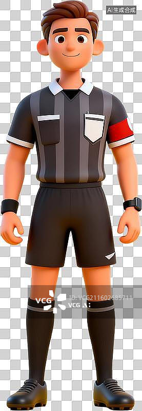 【AI数字艺术】足球裁判卡通形象图片素材