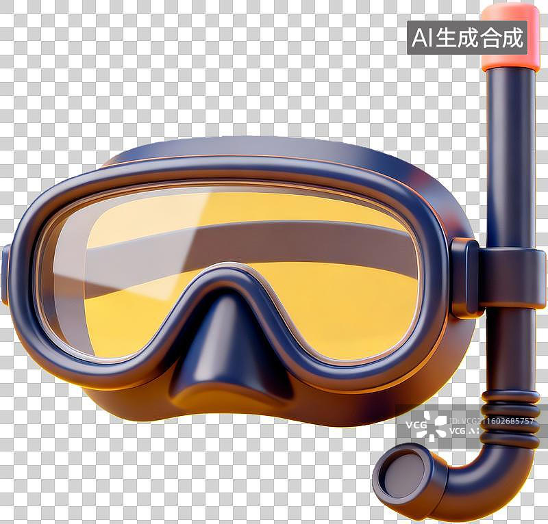 【AI数字艺术】潜水装备浮潜面罩图片素材