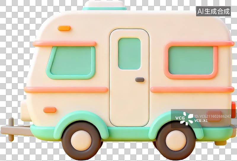 【AI数字艺术】卡通房车设计展示图片素材