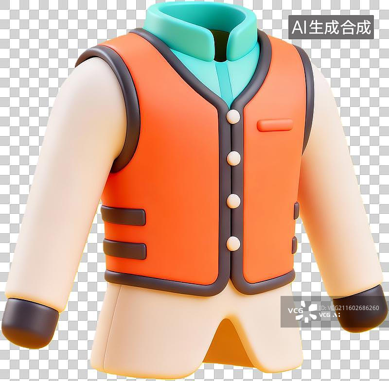 【AI数字艺术】卡通橙色马甲设计图片素材