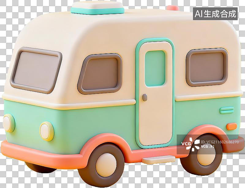 【AI数字艺术】卡通房车模型设计图片素材