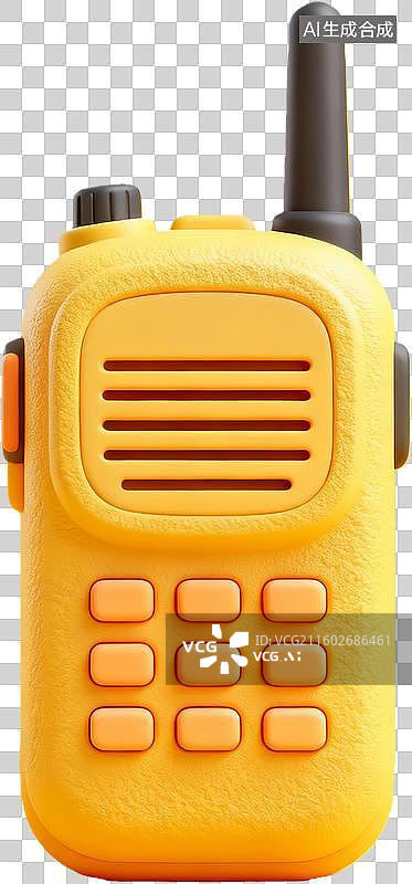 【AI数字艺术】黄色对讲机通信设备图片素材