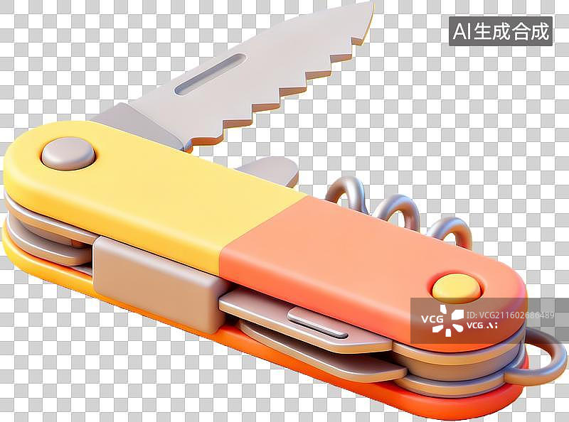 【AI数字艺术】多彩瑞士军刀特写展示图片素材