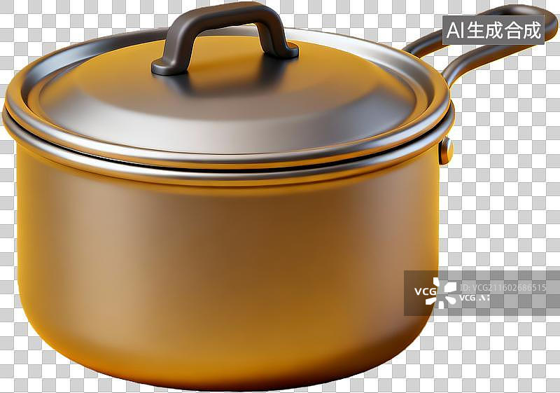 【AI数字艺术】金属汤锅带盖三维模型图片素材