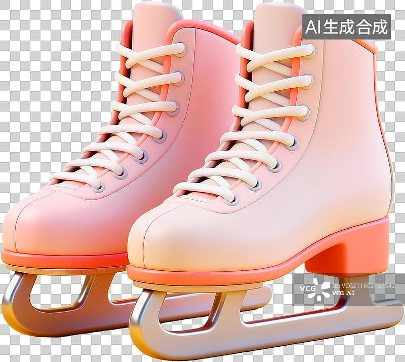【AI数字艺术】粉色冰刀鞋滑冰鞋图片素材