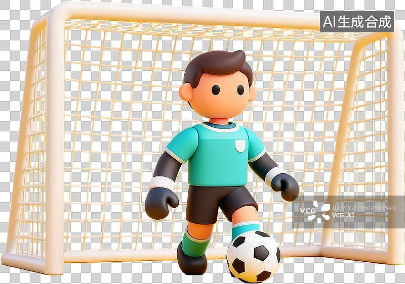 【AI数字艺术】足球小将门前带球图片素材