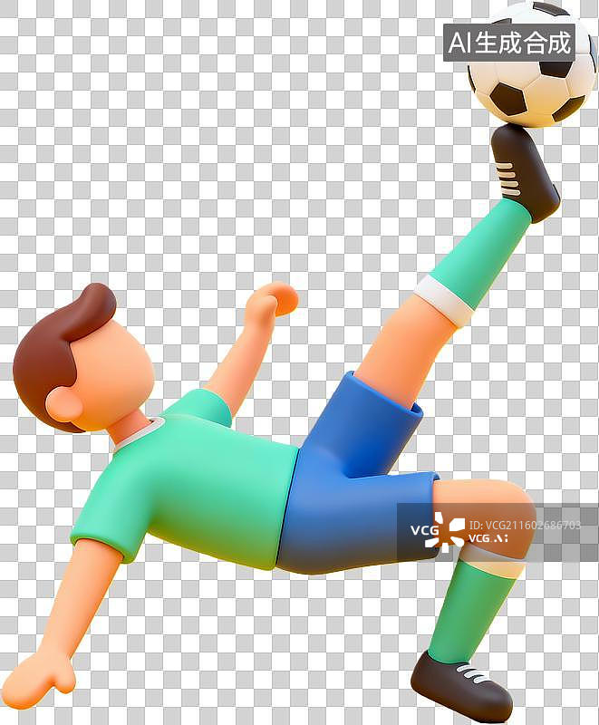 【AI数字艺术】足球运动员倒钩射门图片素材