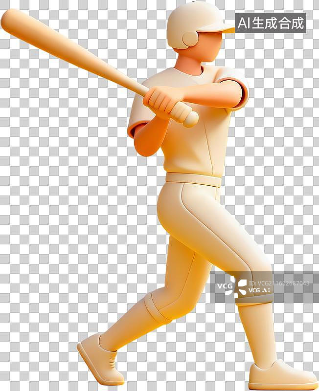 【AI数字艺术】棒球运动员挥棒击球图片素材