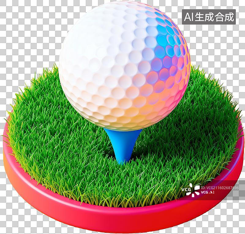 【AI数字艺术】高尔夫球草地上准备开球图片素材
