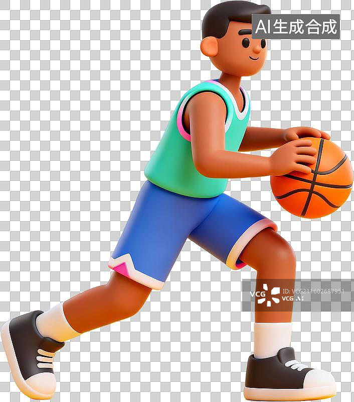【AI数字艺术】篮球运动人物插画图片素材