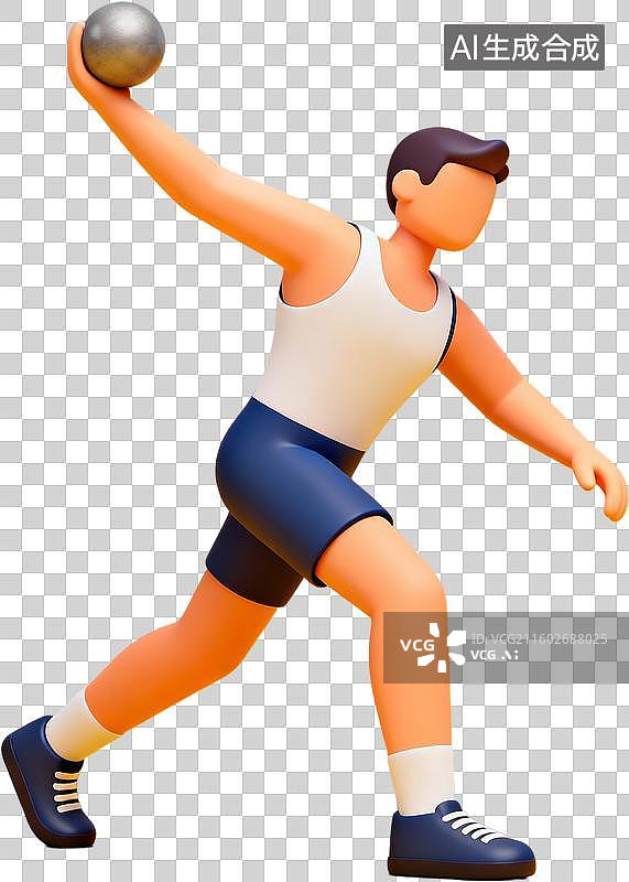 【AI数字艺术】男子铅球投掷运动图片素材