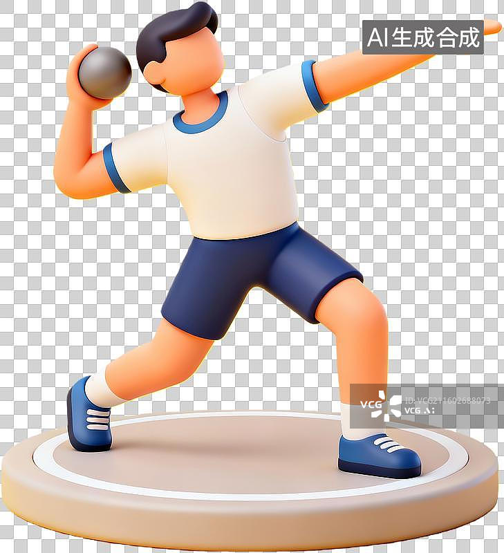 【AI数字艺术】男子铅球投掷运动图片素材