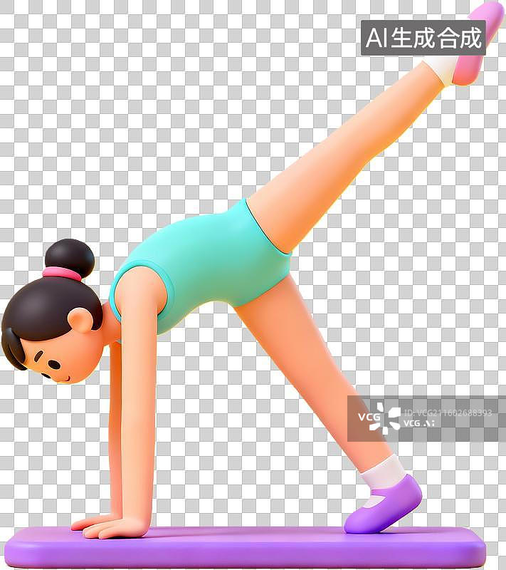 【AI数字艺术】女孩体操动作展示图片素材