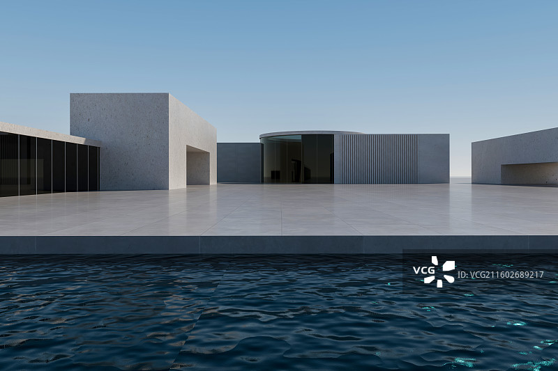 现代展厅建筑外立面图片素材