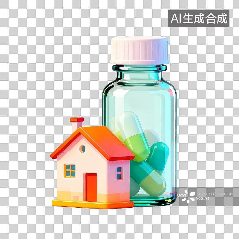 【AI数字艺术】琉璃材质特效药图标图片素材