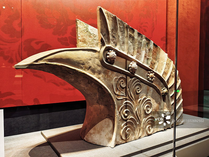 鸱尾 唐渤海国（公元698~926年) 黑龙江宁安渤海上京城遗址出土 中国考古博物馆藏图片素材