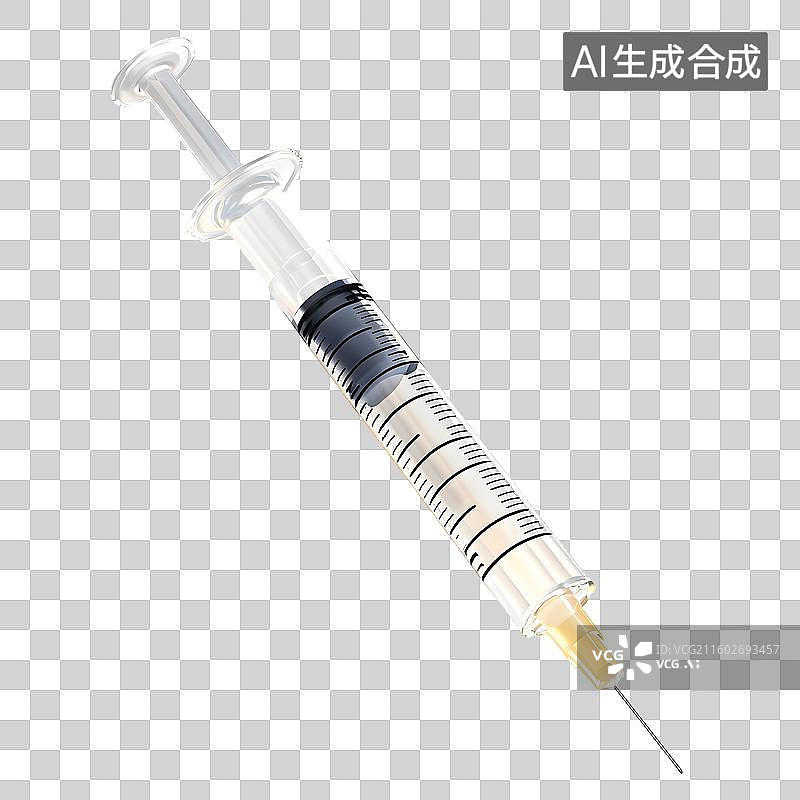 【AI数字艺术】卡通3D医疗注射注射器工具元素图片素材