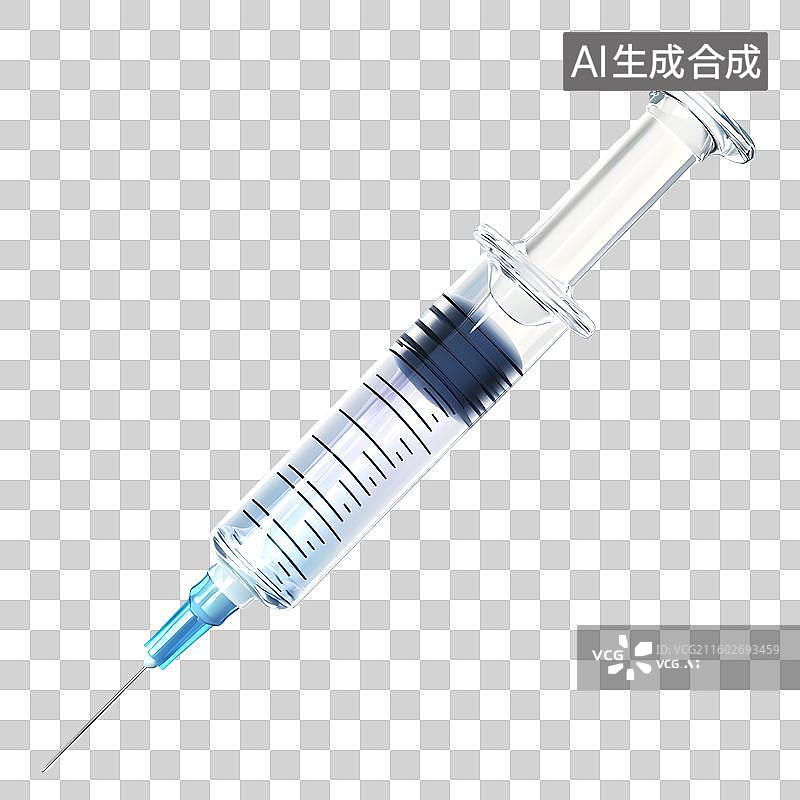 【AI数字艺术】卡通3D医疗注射注射器工具元素图片素材