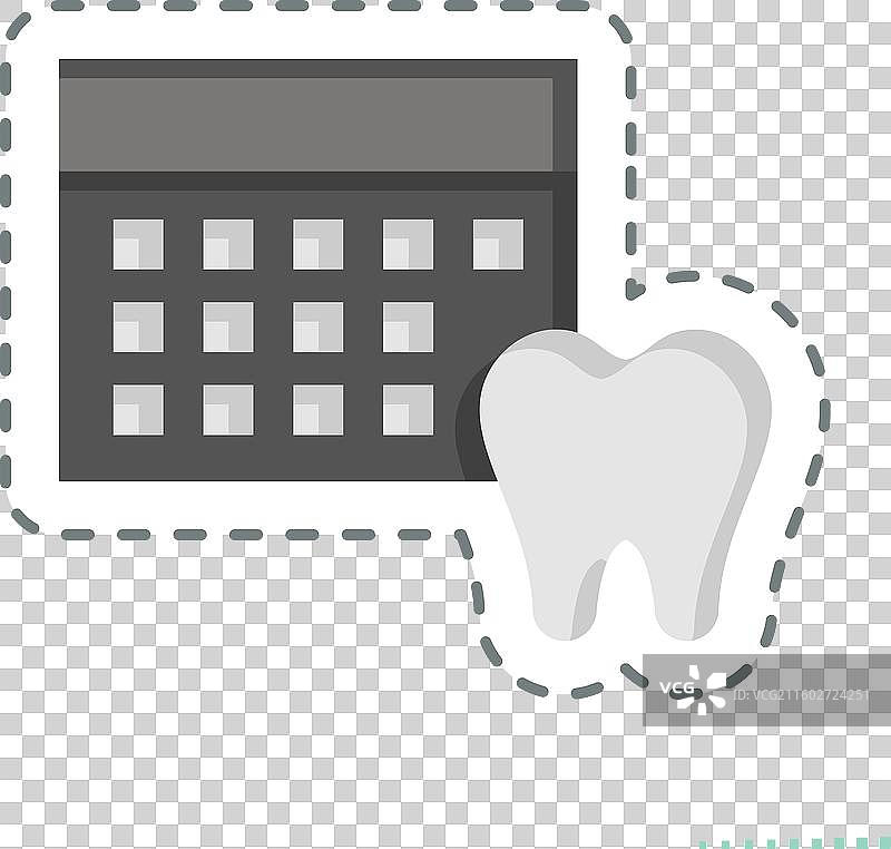 与牙科相关的贴纸线图排程图片素材