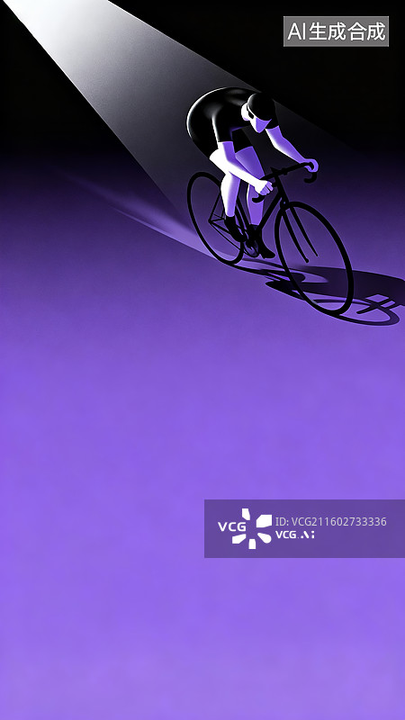 【AI数字艺术】剪影风公路自行车运动员竞技插画素材图片素材