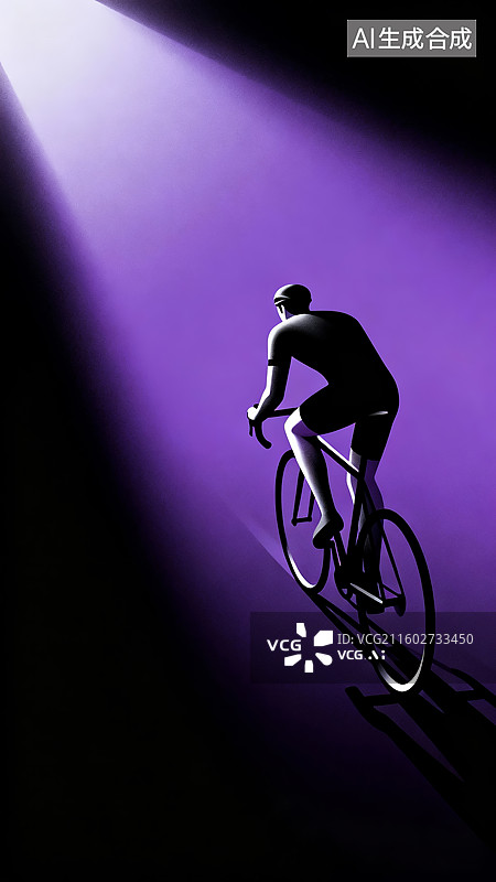 【AI数字艺术】剪影风公路自行车运动员竞技插画素材图片素材