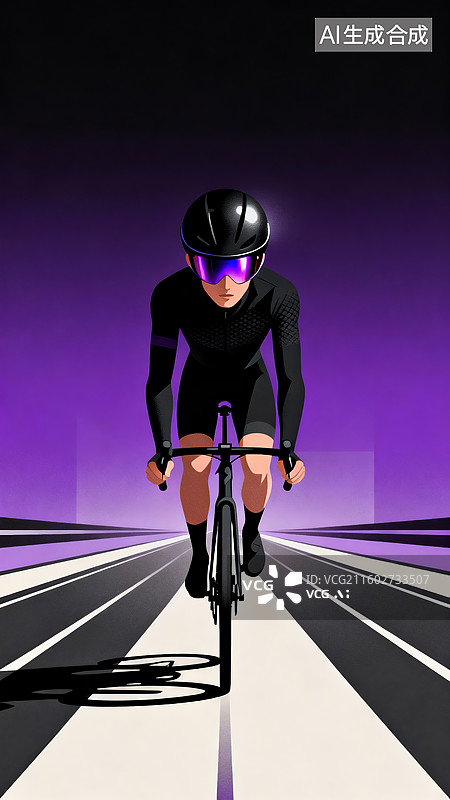 【AI数字艺术】插画公路自行车运动员竞速素材图片素材