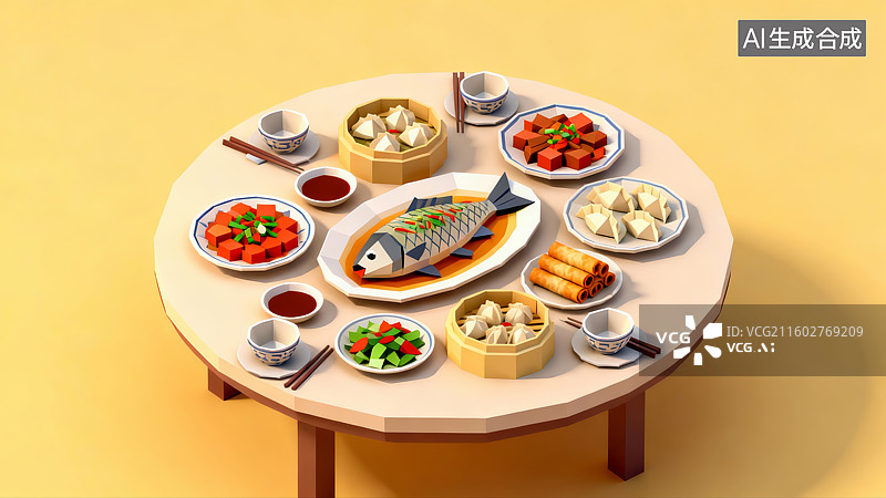 【AI数字艺术】新年除夕年夜饭，团圆饭，聚会，一家人图片素材