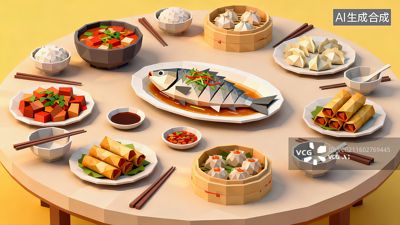 【AI数字艺术】新年除夕年夜饭，团圆饭，聚会，一家人图片素材