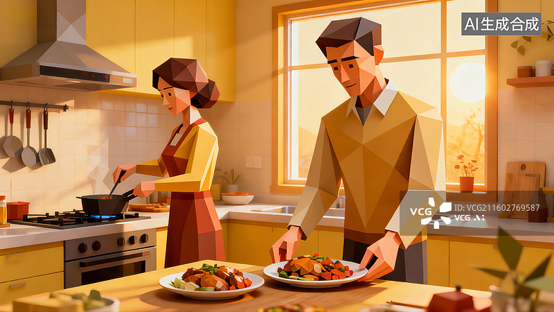 【AI数字艺术】新年除夕年夜饭，团圆饭，聚会，一家人图片素材