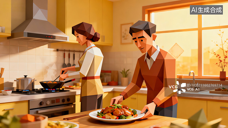 【AI数字艺术】新年除夕年夜饭，团圆饭，聚会，一家人图片素材