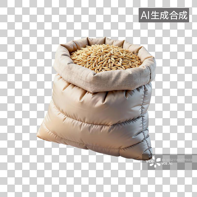 【AI数字艺术】膨胀风格的一袋稻谷图片素材