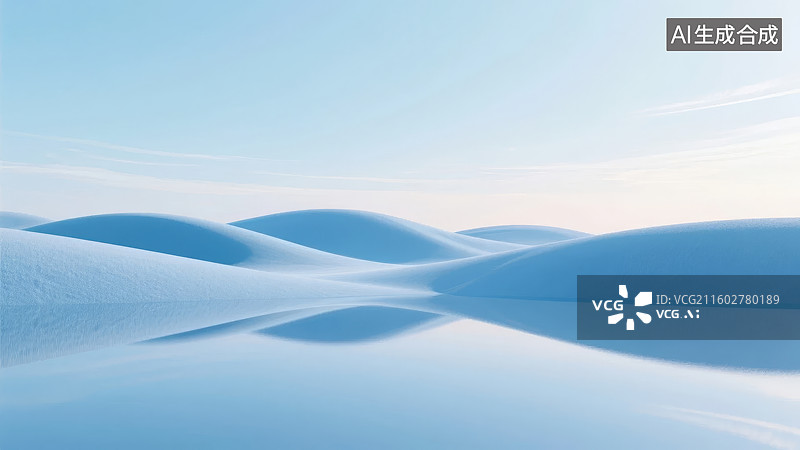 【AI数字艺术】雪原上的起伏丘陵图片素材