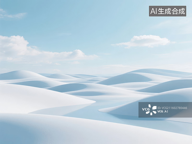 【AI数字艺术】雪原上的连绵雪丘图片素材